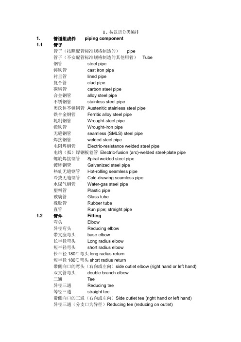 工业管道设计技术词汇(汉英)
