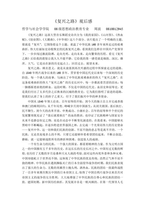 毛概论文_《复兴之路》观后感