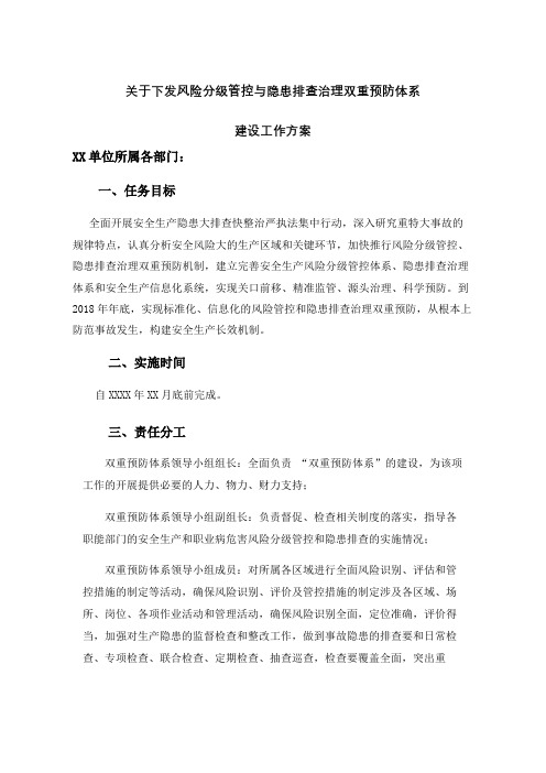 关于下发风险分级管控与隐患排查治理双重预防体系建设工作方案