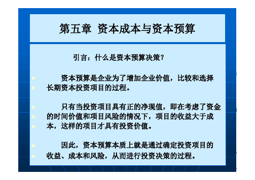 第五章资本成本与资本预算