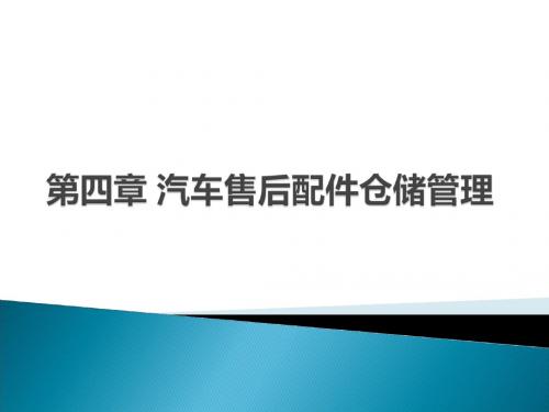 汽车售后配件仓储管理培训课件(ppt 67张)