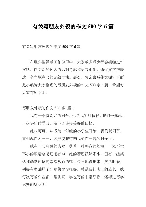 有关写朋友外貌的作文500字6篇