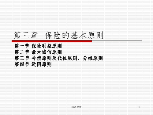 《保险的基本原则》PPT课件