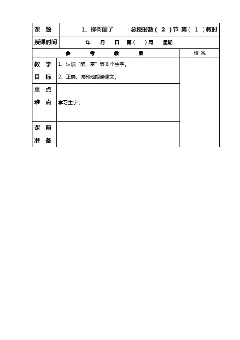 1、《柳树醒了》(第一课时)