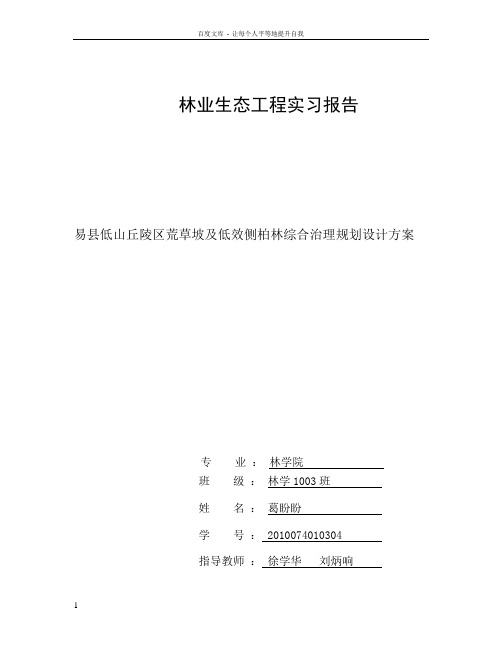 林业生态工程实习报告