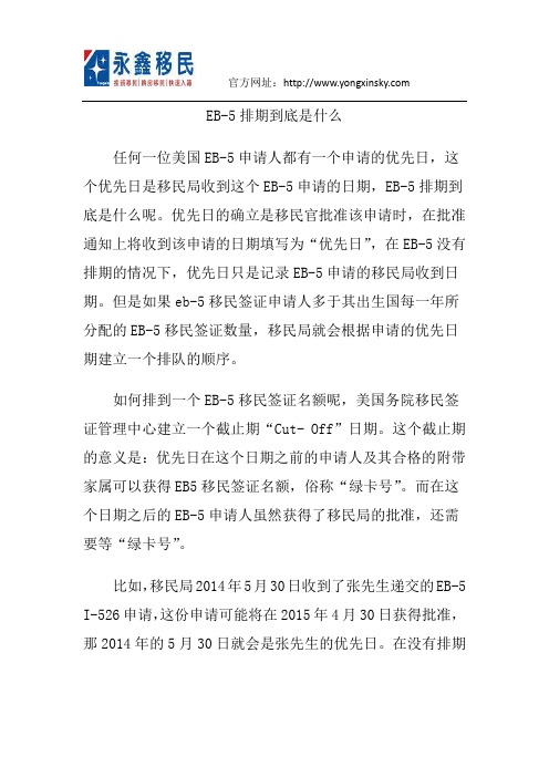 EB-5排期到底是什么