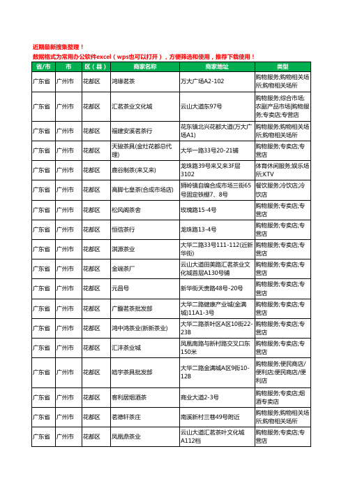 2020新版广东省广州市花都区茶具工商企业公司商家名录名单黄页联系方式电话大全500家