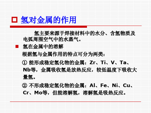 焊接过程气体对金属的作用-氢详解