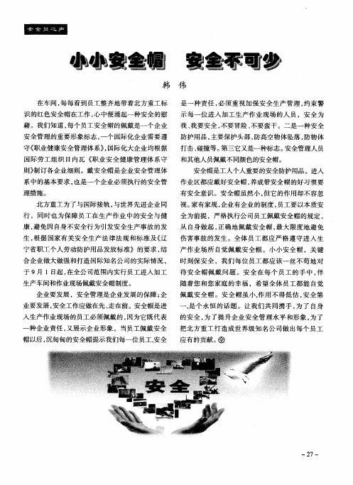 小小安全帽 安全不可少