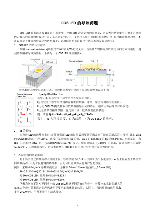 大功率COB LED的导热问题及解决方案(文)