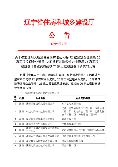 辽宁省住房和城乡建设厅
