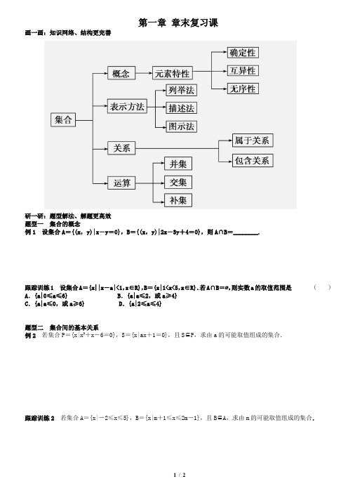 第1章集合章末复习课教案学生版