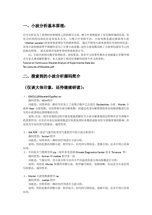 小波分析算法资料整理总结