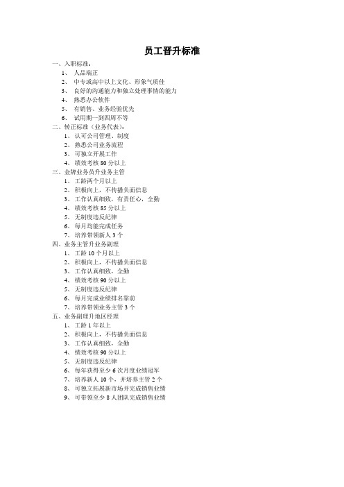 业务员晋升标准