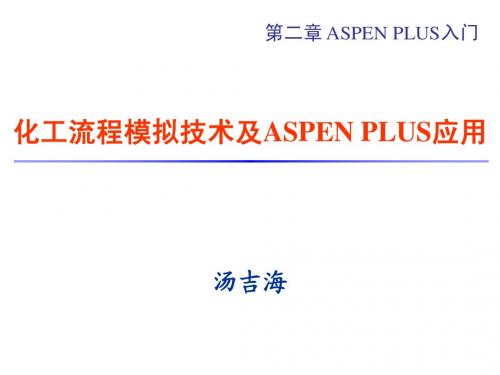 第二章 ASPEN PLUS入门