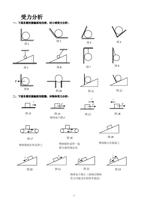 高一受力分析图经典试题