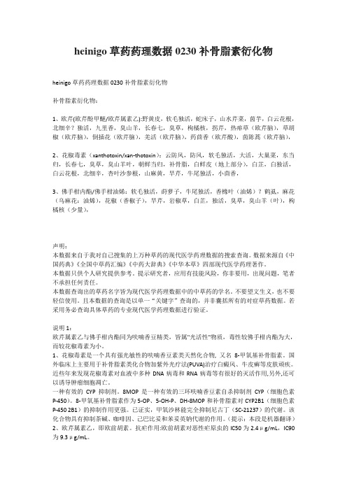 heinigo草药药理数据0230补骨脂素衍化物