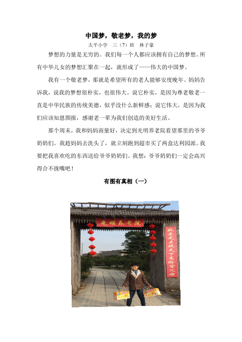 中国梦,敬老梦,我的梦(林子豪) 温岭新起点
