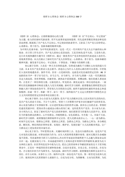 榜样3心得体会 榜样3心得体会300字