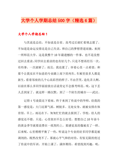 大学个人学期总结500字(精选6篇)