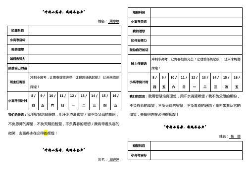 桌贴：冲刺高考