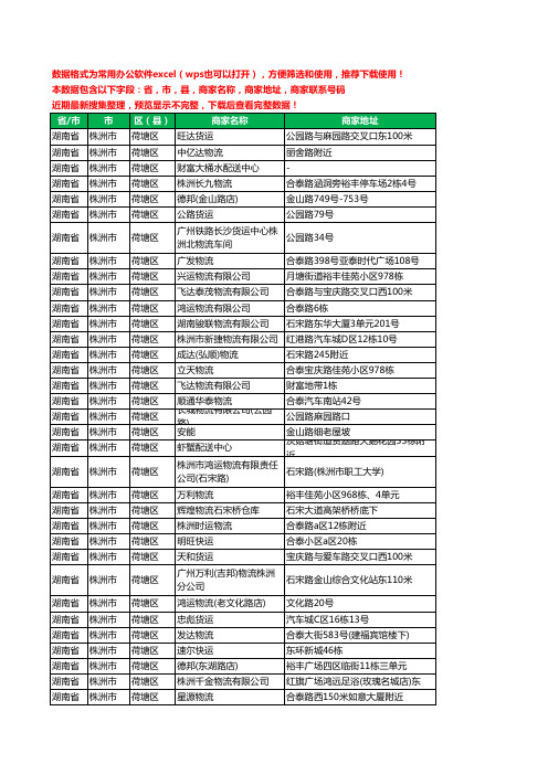 2020新版湖南省株洲市荷塘区物流工商企业公司商家名录名单黄页联系电话号码地址大全121家