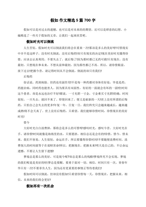 假如 作文精选5篇 700字