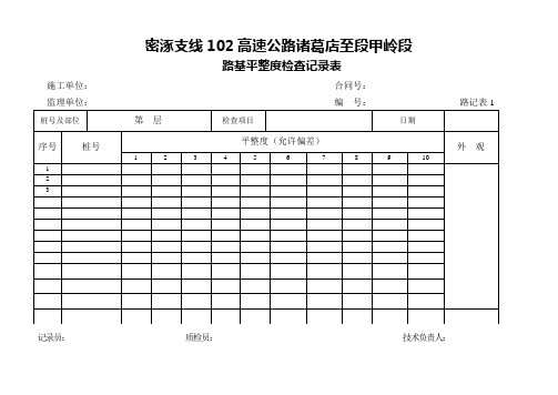 路基工程质量检查记录表