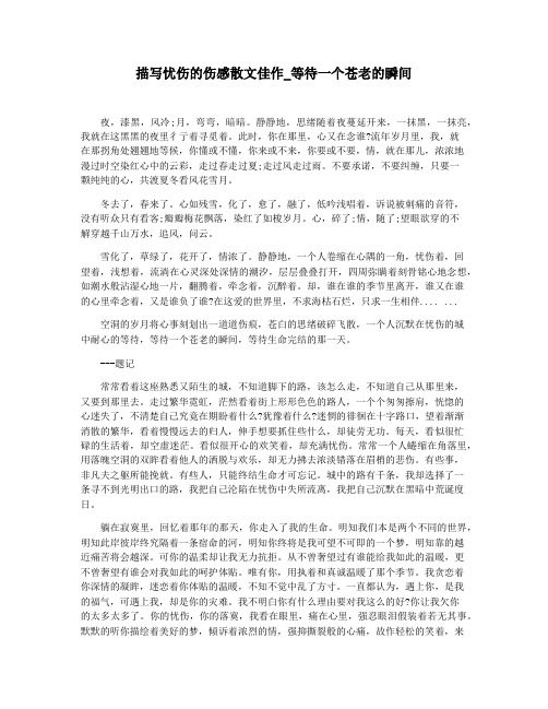 描写忧伤的伤感散文佳作_等待一个苍老的瞬间