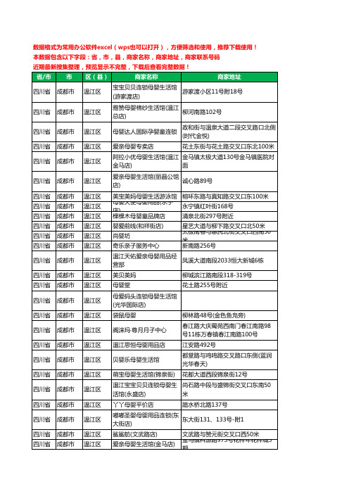 2020新版四川省成都市温江区月子服务工商企业公司商家名录名单黄页联系号码地址大全143家