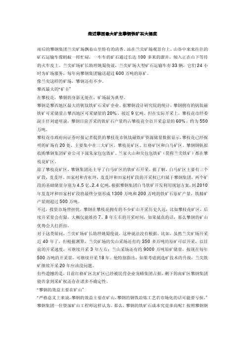 走近攀西最大矿主攀钢铁矿石大揭底