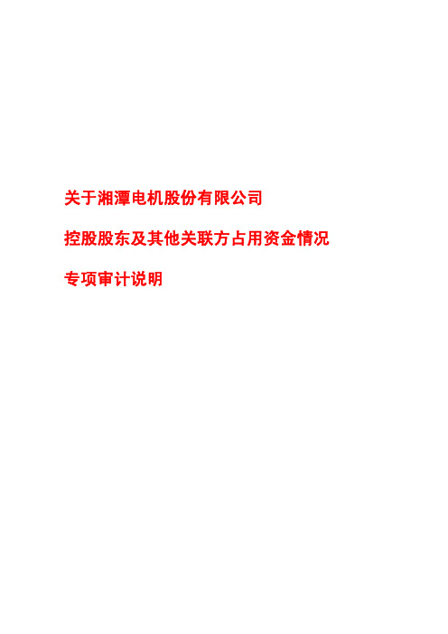 控股股东及其他关联方占用资金情况专项审计说明