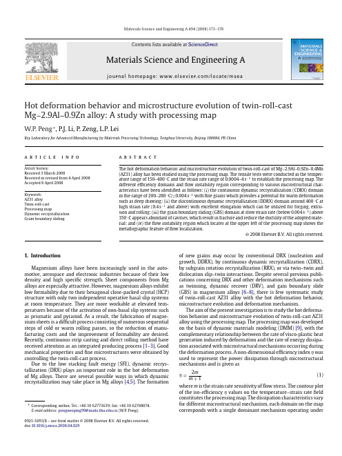 Hot deformation behavior and microstructure evolution of twin-roll-cast