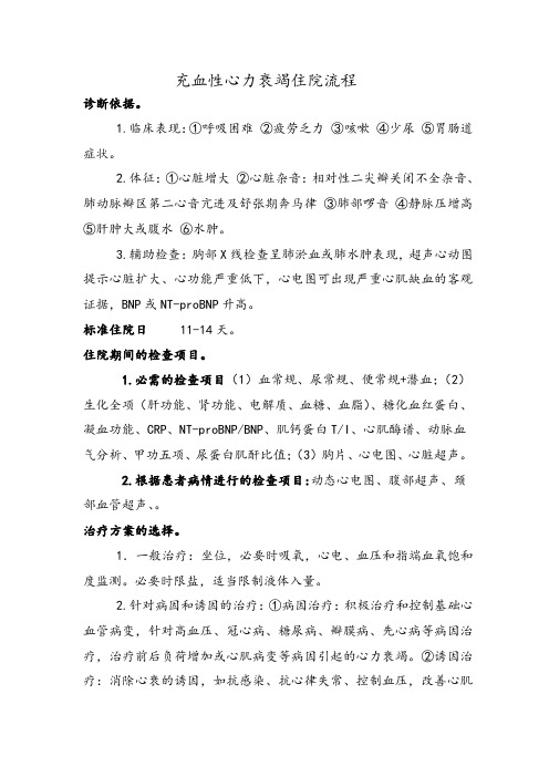 心内科住院流程