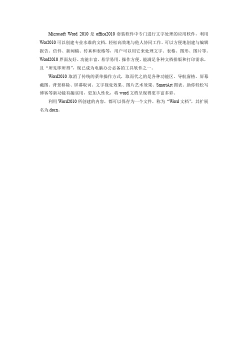 Word2010简介