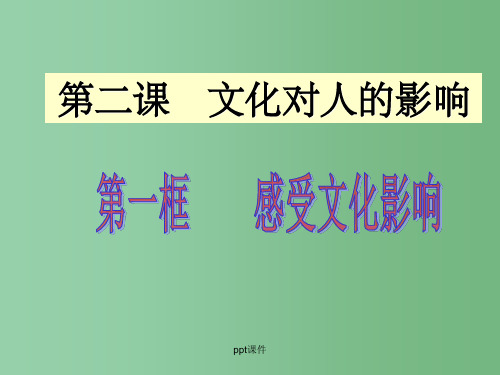 高中政治 第一单元第二课之《感受文化的影响》课件 新人教版必修3