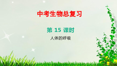 江西中考生物总复习——第15课时 人体的呼吸