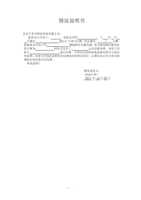 个人汇款情况说明书