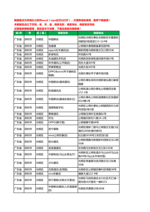 2020新版广东省深圳市光明区手机店工商企业公司商家名录名单联系电话号码地址大全384家