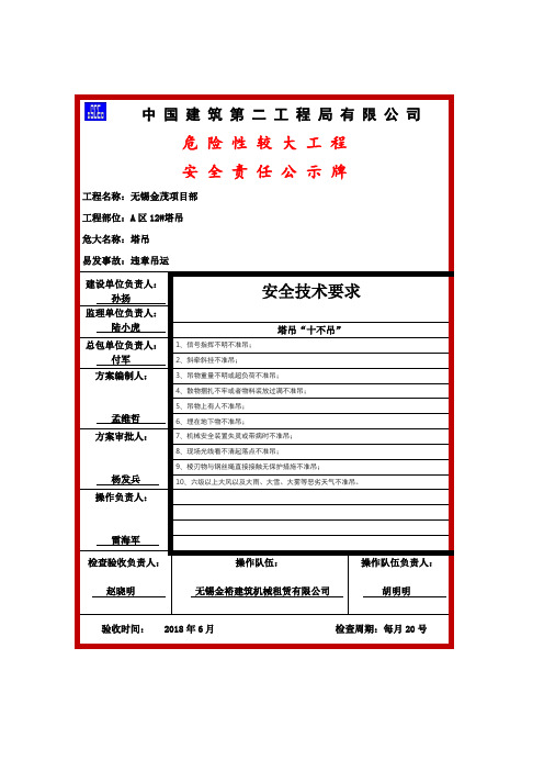危大公示标牌