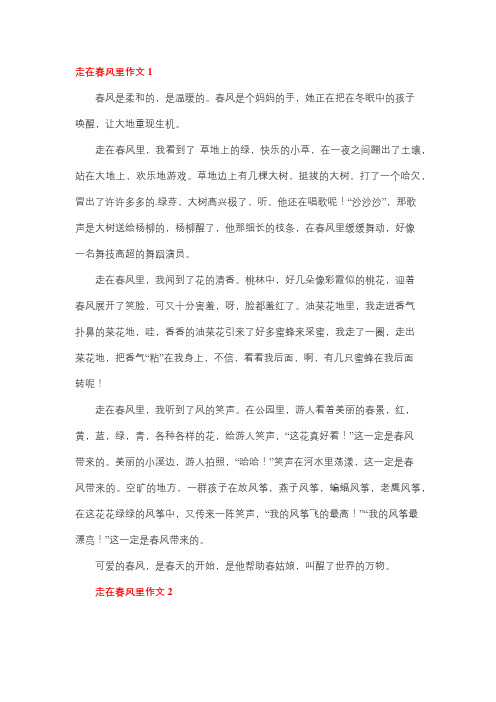 走在春风里作文900字