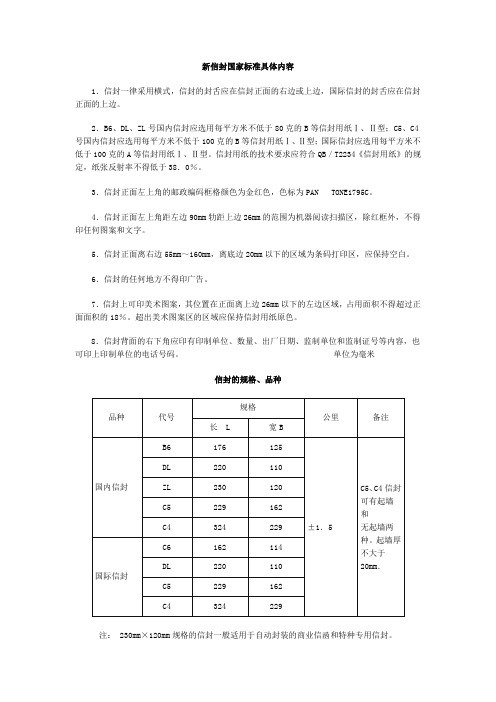 信封的标准制法