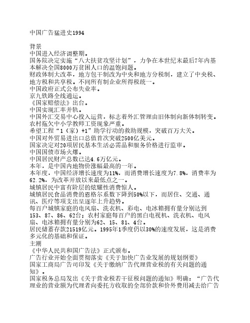 中国广告猛进历史1994