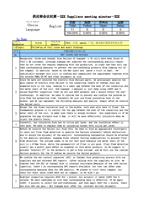 会议纪要模板-中英切换Meeting minutes Chiese and English-Guangda