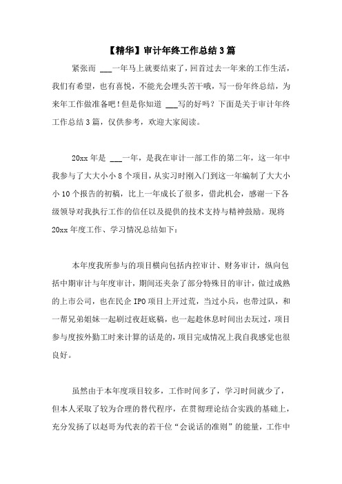 2020年【精华】审计年终工作总结3篇