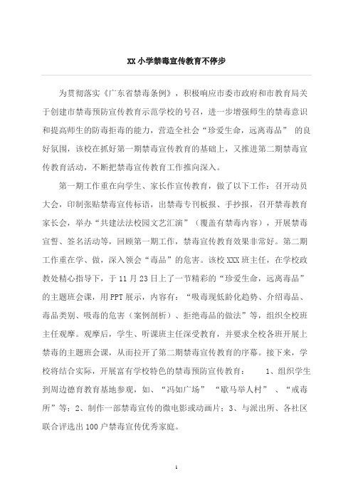 小学禁毒宣传教育不停步(简讯)