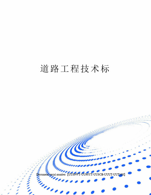 道路工程技术标