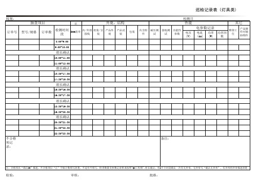 巡检记录表(灯具类)