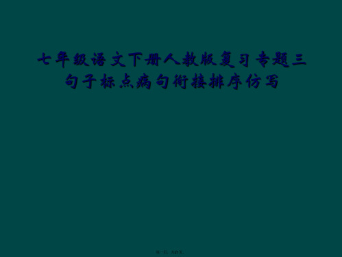 七年级语文下册人教版复习专题三句子标点病句衔接排序仿写