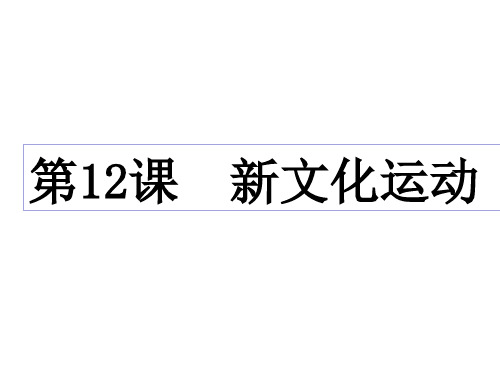 人教部编版八年级上册第12课 新文化运动(共18张PPT)